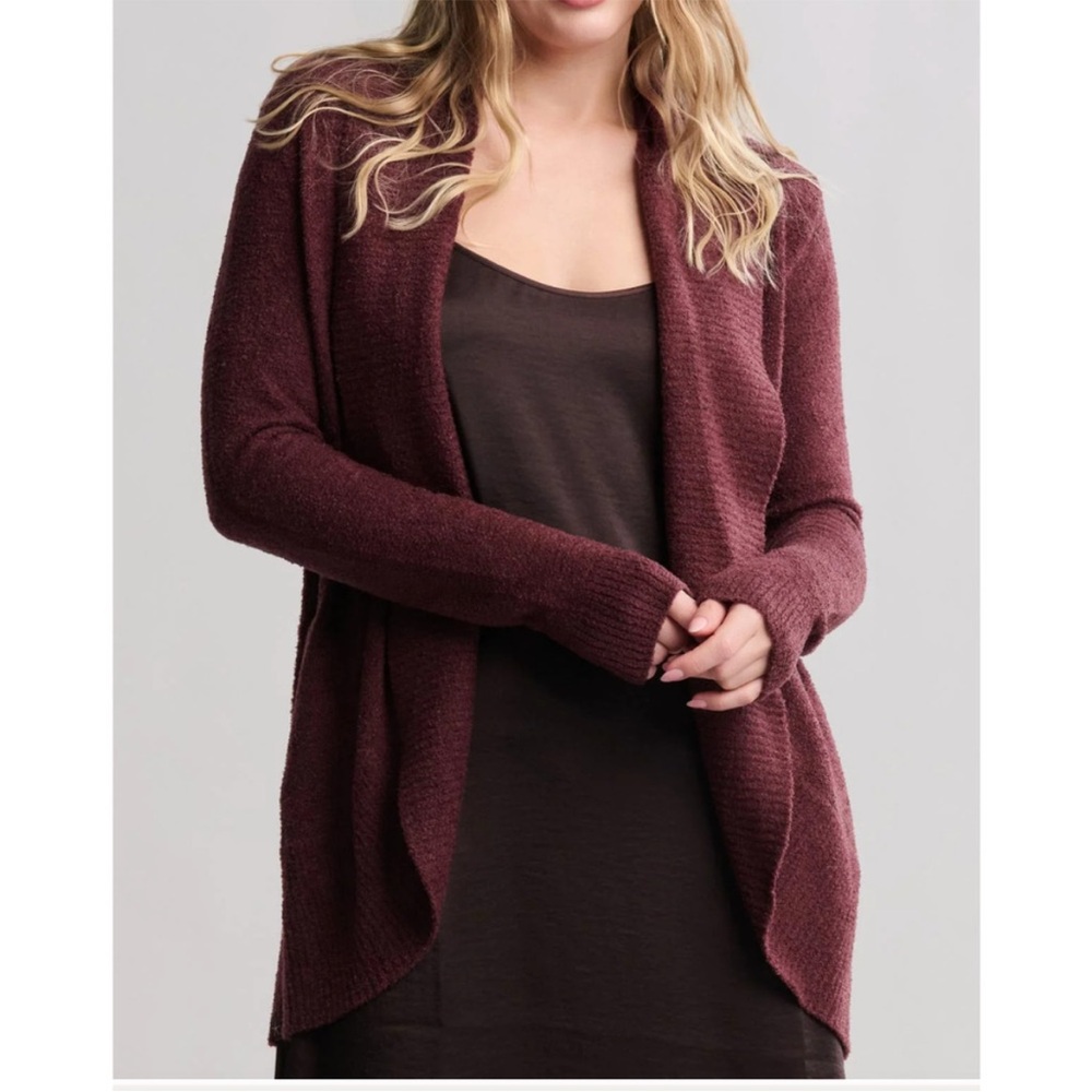 Barefoot Dreams CozyChic Circle Lounge Cardigan Plum XS/S